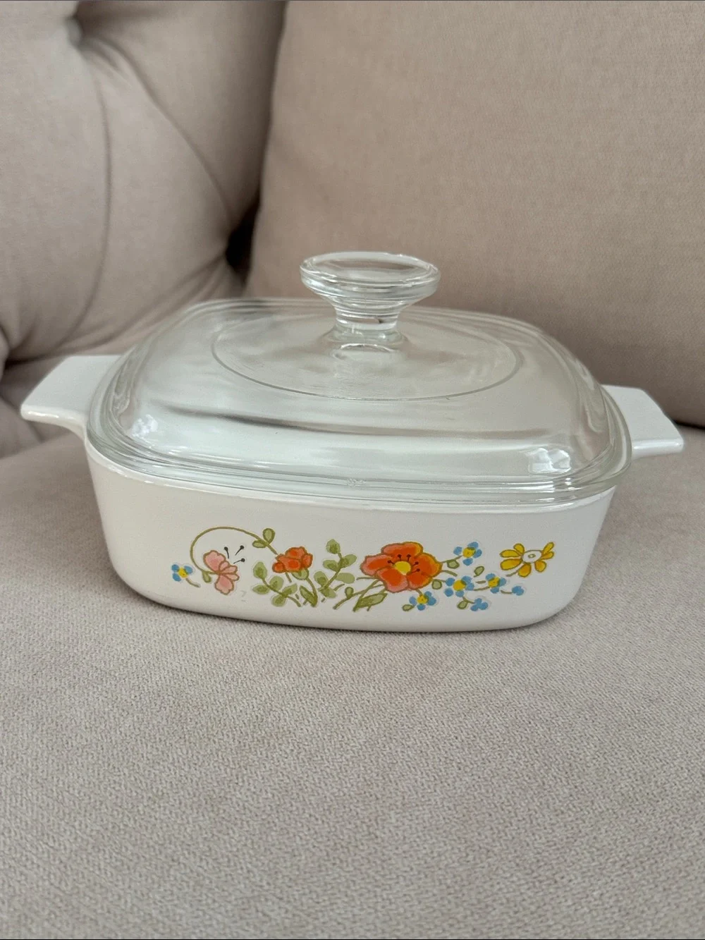 Vintage Corning Ware Wildflower 1-quart casserole dish with Lid
